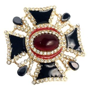 2 for $30 Gold Tone Cubic Zirconia Acrylic Brooch